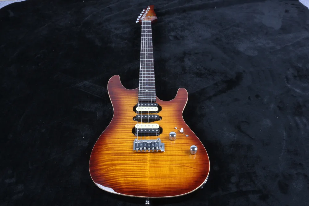 

custom electric guitar,Tobacco color made in China Free shipping