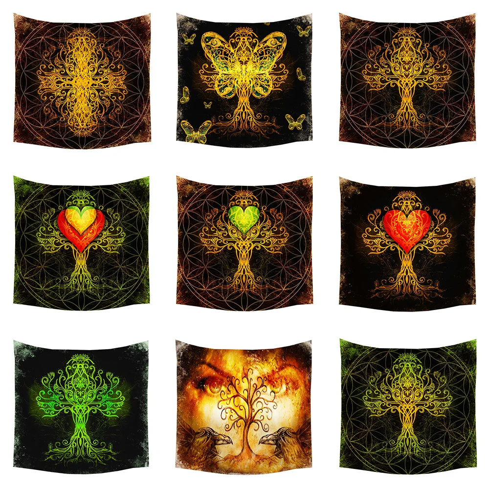 Boniu Indian Mandala Wall Hangings Tapestry Hippie Large Polyester Mandalas Cloth Tapestries Beach Blanket Farmhouse Decor  Дом и | Гобелен на стену -33043454135