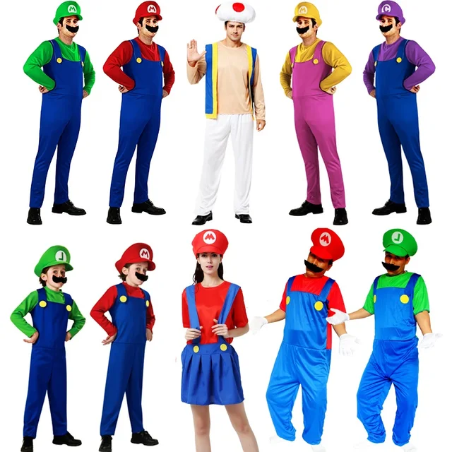 super mario bros costumes for adults and luigi bros halloween