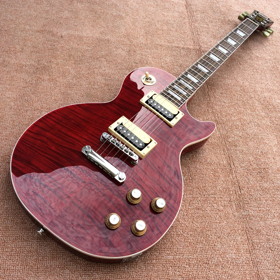 

Custom Shop Red Tiger Grain Finish Harrison Clapton 1957 R7 LP Standard LUCY Signature Guitar China In Stock