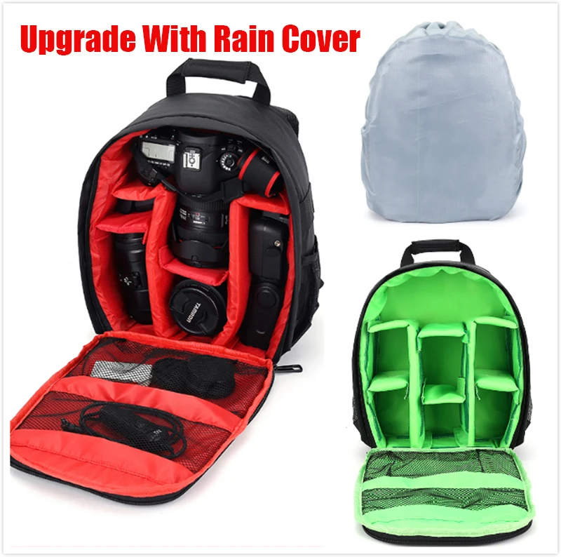 

Rain Cover+New Pattern DSLR Camera Bag Backpack Video Photo Bag for Camera d3200 d3100 d5200 d7100 Small Compact Camera Backpack