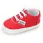 Для новорожденных дети мальчик для маленьких девочек Популярные Повседневное парусиновые кроссовки мягкая подошва малыш унисекс детская обувь Prewalker 0- 18 м - Цвет: Красный