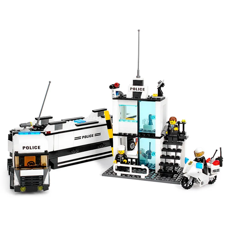 KAZI 6727 DIY игрушка Полицейский отдел вертолет строительный модуль совместимая