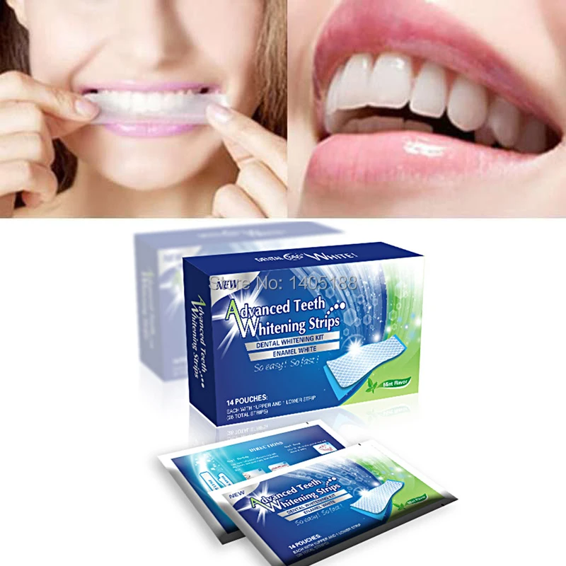 14 pouches/pack Advanced Teeth Whitening Strips ...