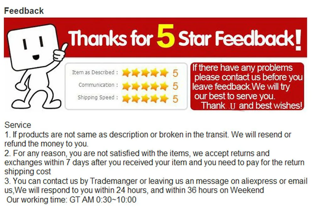 Five-star praise and after-sales service