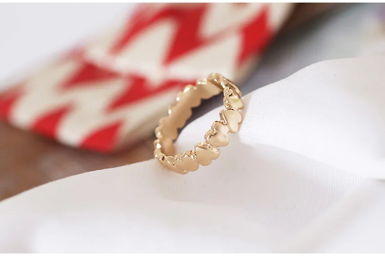Sansummer новое популярное модное Золотое популярное простое женское кольцо с сердцем в японском и корейском стиле для женщин романтическое ювелирное изделие 729
