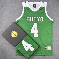 Slam Dunk Shoyo 4 fujima Баскетбол школы единой команды Джерси Для мужчин спортивная одежда Костюмы жилет Костюмы для косплея белый зеленый черный