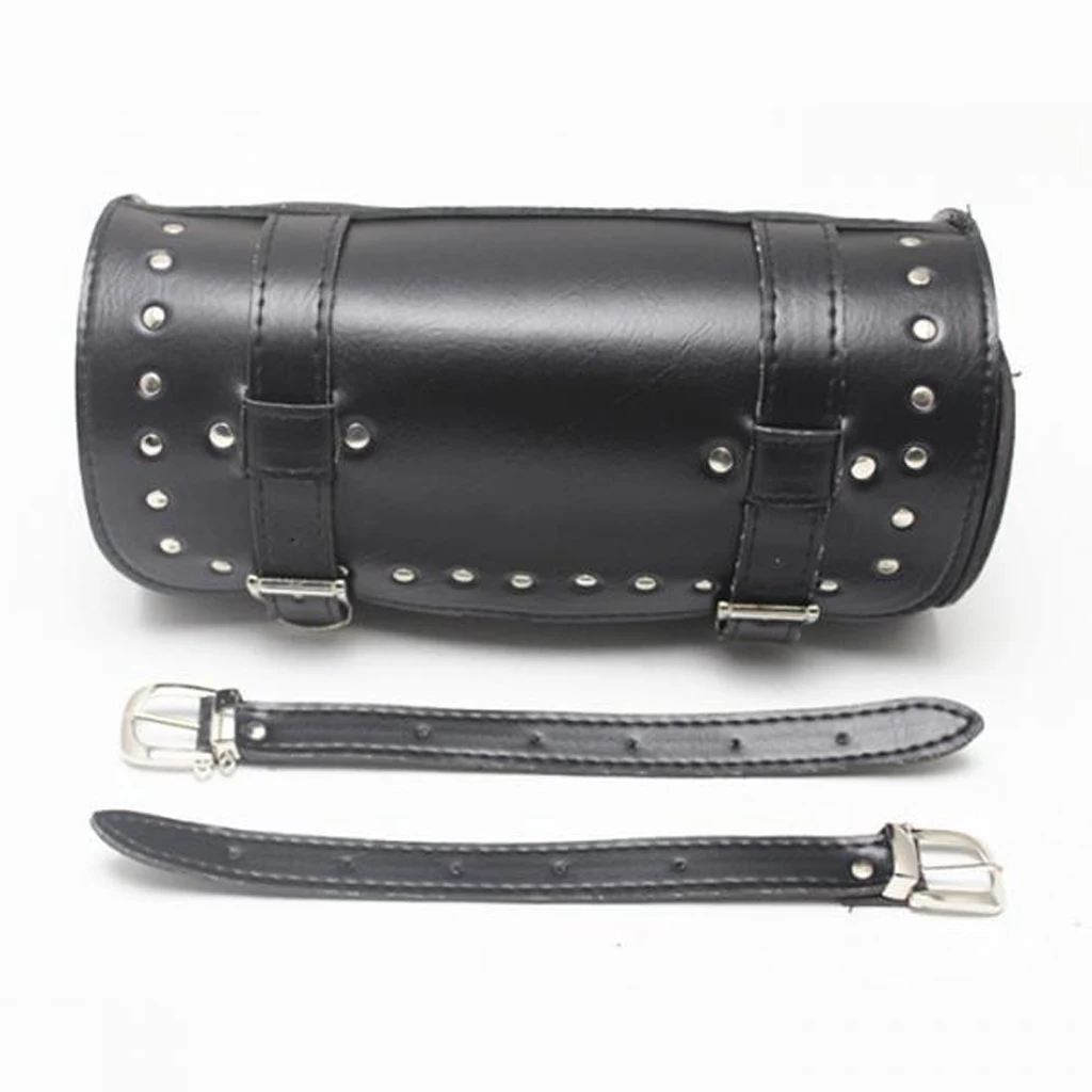 Black Luggage Roll Tool Storage Bag for   Custom Motorcycle Touring Reinforced stitching and durable construction