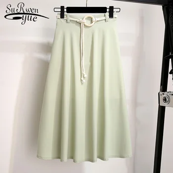 

2019 Summer Women Clothing Vintage Beach Holiday Skirts High Waist Skirts Women Elegant Solid Slim Skirt 4985 50