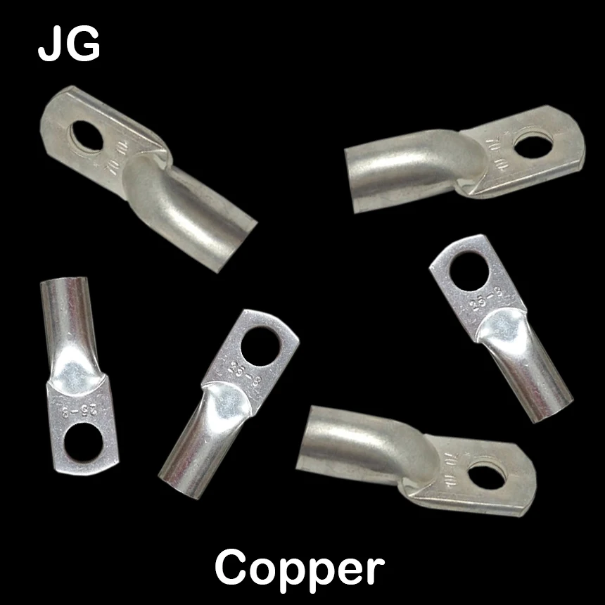 

JG185 12 14 16 Square mm2 Copper Screw Hole Electric Power Wire Cable Ring Cord end Lug Connecting Connector Crimp Terminal