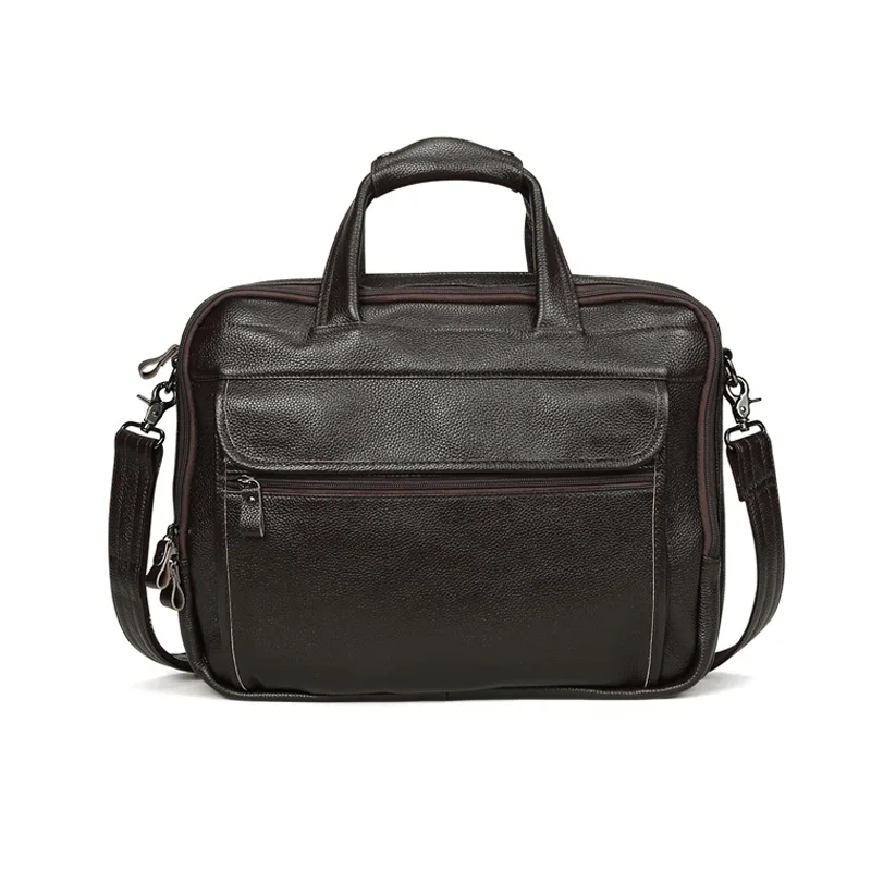 JOYIR Роскошные Мужские портфели из натуральной кожи, повседневные деловые сумки, портативная Большая вместительная сумка через плечо, 15 дюймов, сумки для ноутбуков - Цвет: Dark Cofee-2