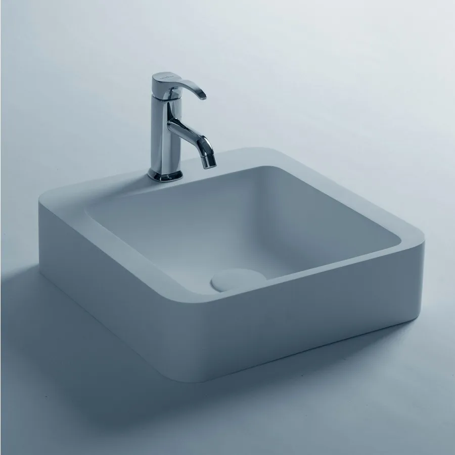 ** سطح الحمام مربع الصلبة الراتنج مكافحة قمة الغرور مغسلة التصميم الأوروبي ** 2006
