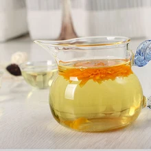 Термостойкий стеклянный цветочный чайник, чайный сервиз пуэр чайник-кофейник удобный офисный чайный набор 1 шт., послеобеденный чайный сервиз