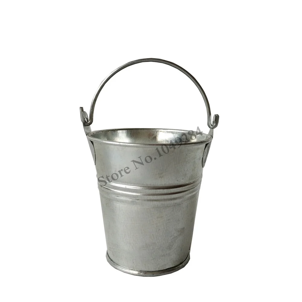 10Pcs/lot D7*H7CM Silvery Color Mini Buckets tin pots Small Pails
