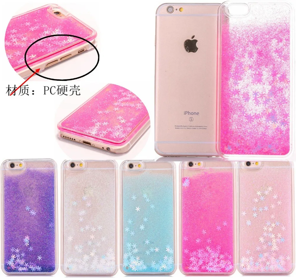 Милые Блестящие Зимние чехол для iPhone 8 7 Plus 5 случае Bling динамический жидкий