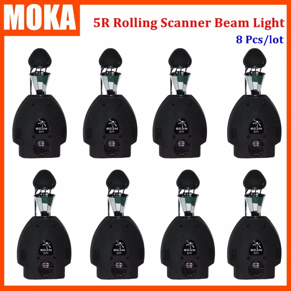 8 Pcs/lot 200W sharpy 5R moving head light Rotate Roller Scanner Light DMX 5R roller scan light for bar KTV dj party stage show