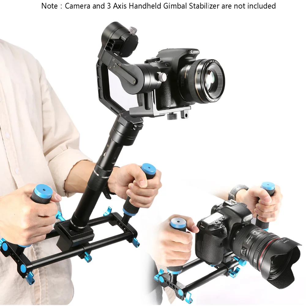 Neewer алюминиевый сплав двойная ручка для Canon, Nikon, sony, Olympus, Fujifilm Zhiyun Feiyu 3 оси HandheldGimbal стабилизатор