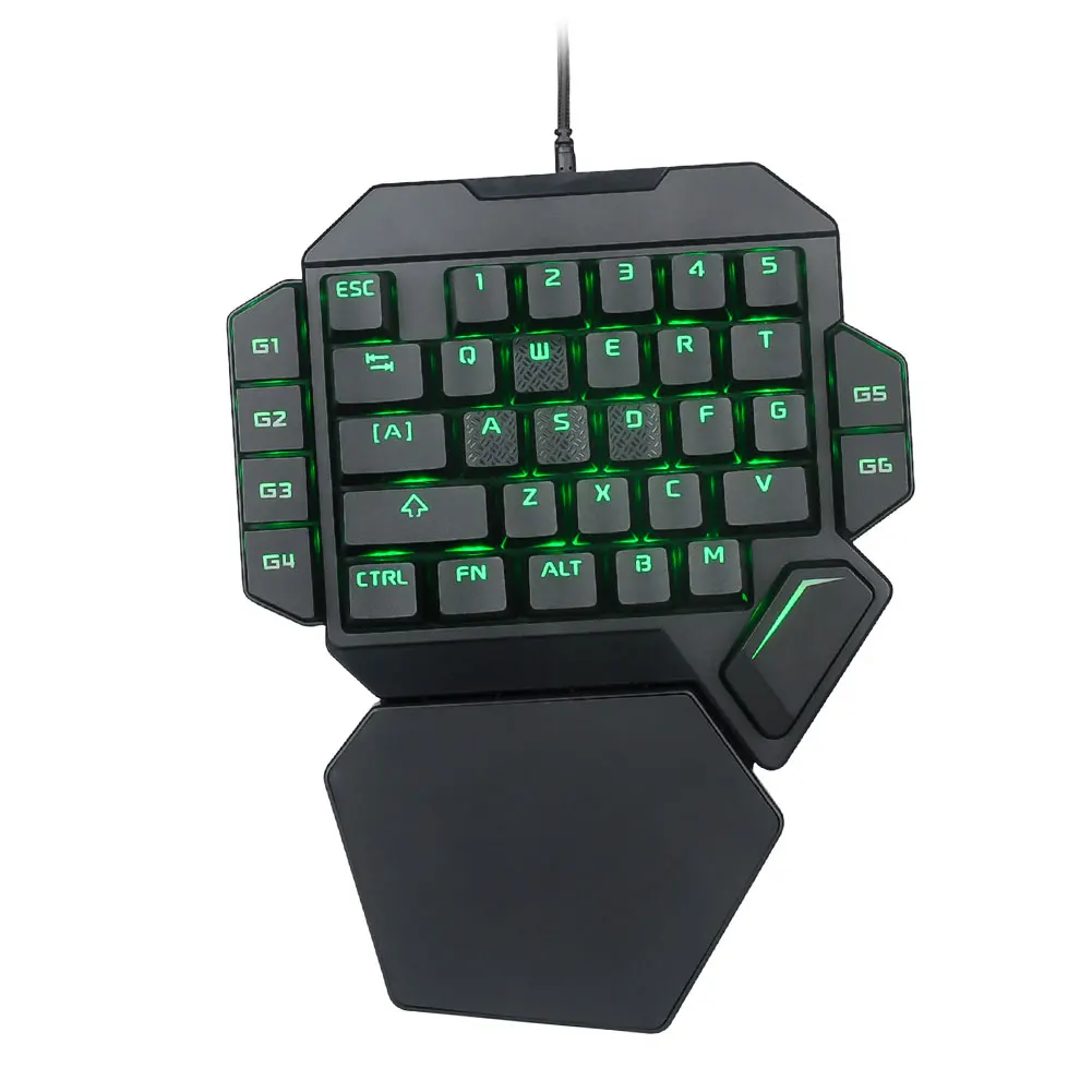 

K50 Mechanical Office One-handed Desktop Mini Ergonomic Eating Chicken Wired USB RGB Backlight Gaming Keyboard 35 Keys Portable