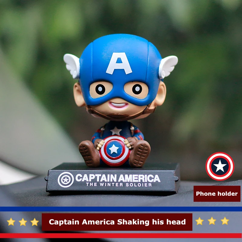

Creativity Cute Cartoon Captain America Shaking Head Nodding Trinket Dashboard For Car Ornaments Decoration Auto Accessories