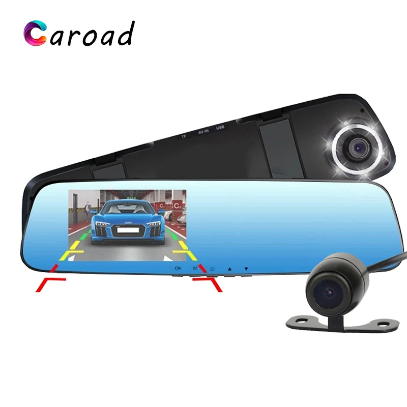 Caroad Full HD 1080 P 4.3 polegada Traço Cam Traço DVR Câmera Espelho