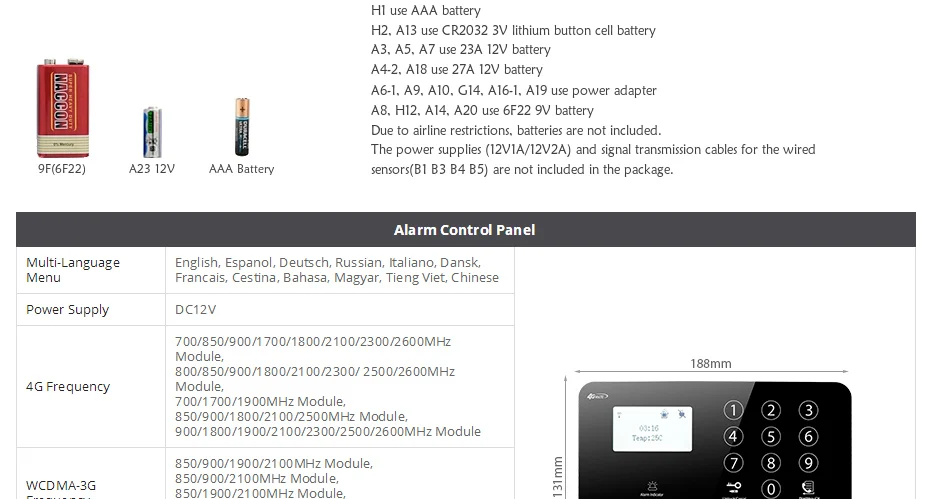 Homssecur GA01-4G-B беспроводной и проводной 4 г/3g/gsm, ЖК-дисплей дома сигнализации системы + детекторы дыма