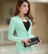 Autumn ladies cardigan and jacket candy color coat long sleeves Slim suit single button female jacket large S-2XL suit jacket