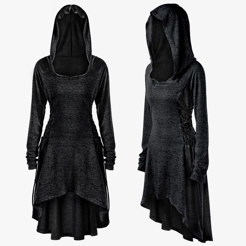 

New Women Dress Medieval Swing Gothic Traditional Costume Gown Knight Victorian Long Womens Fancy Hoodie Vintage