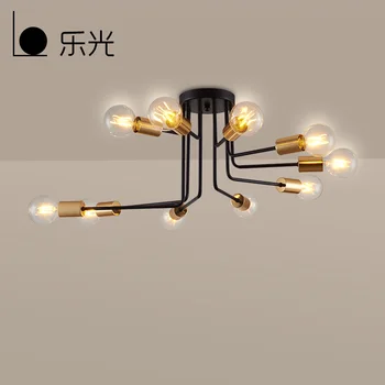 

Nordic modern style glass ball iron branch ceiling light living room restaurant bedroom lamp
