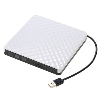 

STW Portable USB 2.0 Ultra External DVD-RW CD-RW Burner Writer Drive for PC Computer Desktop Notebook STW-8038 For Windows White