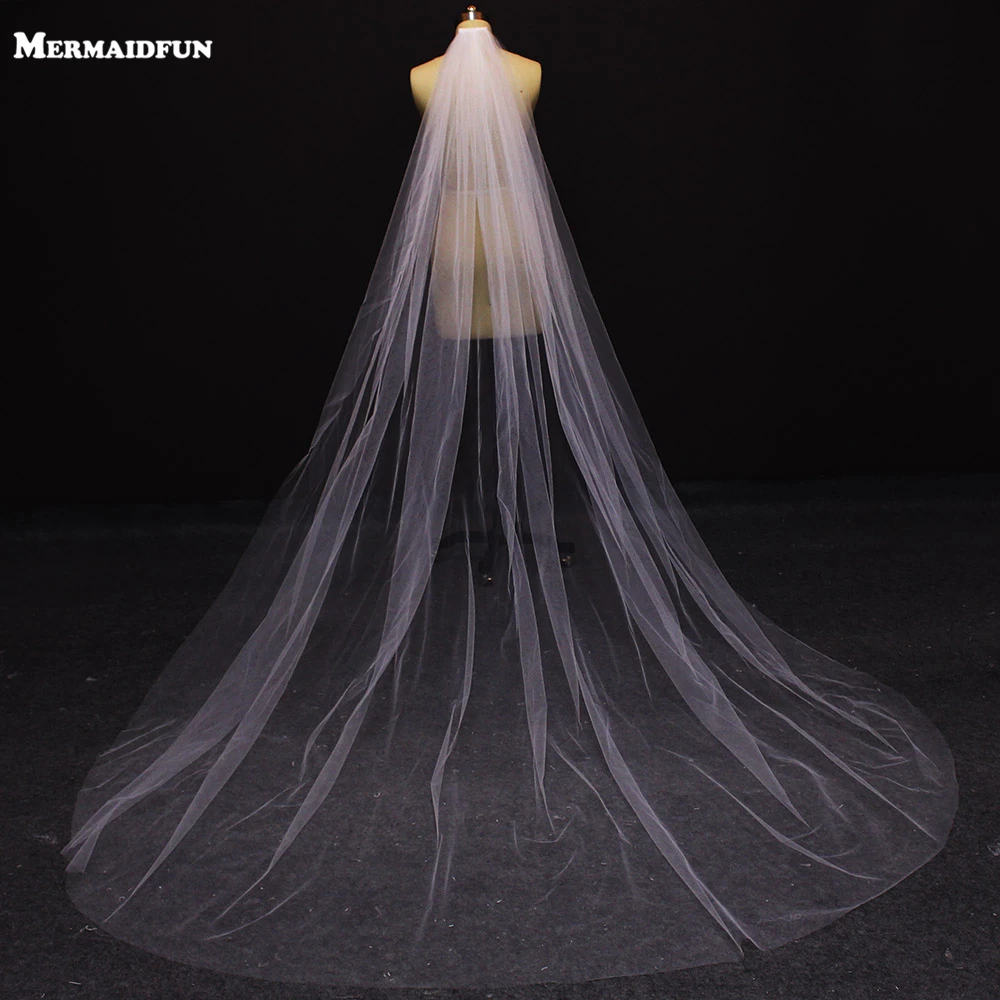 Однослойная свадебная фата с гребнем в Корейском стиле|wedding veil with comb|wedding veilwedding