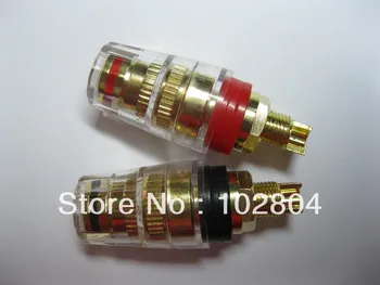 

Audio Speaker Cable Binding Post Connector Gold Plated Solder Type M 46mm 2 colors Red & Black 10 pcs per lot