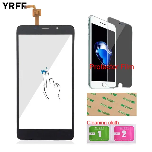 YRFF 5.7inch Phone Touch Screen Front For Leagoo M8 For Leagoo M8 Pro Touch Digitizer Panel Glass Free Protector Film Adhesive -