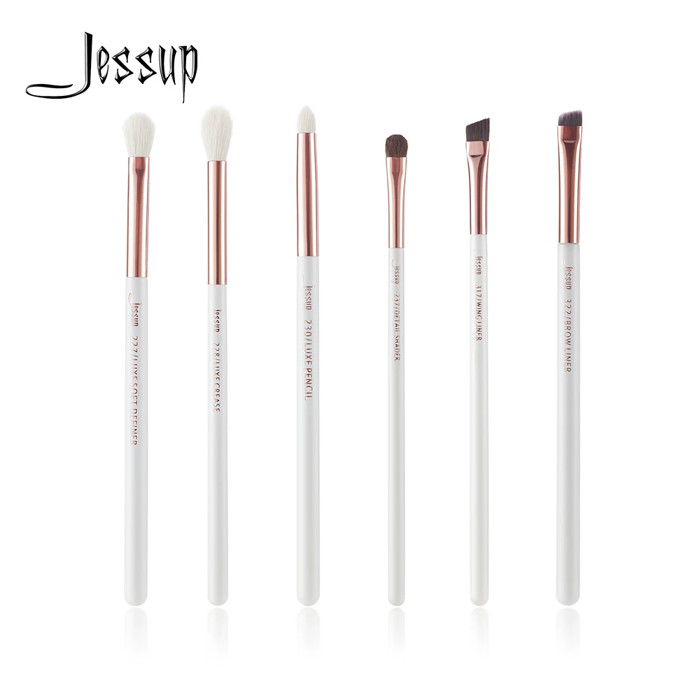Jessup 6pcs Pearl White / Rose Gold Professional Makeup Brushes Set Make up Brush Tool Eye Shader Liner natural-synthetic hair Jessup 6pcs Pearl White / Rose Gold Professional Makeup Brushes Set Make up Brush Tool Eye Shader Liner natural-synthetic hair