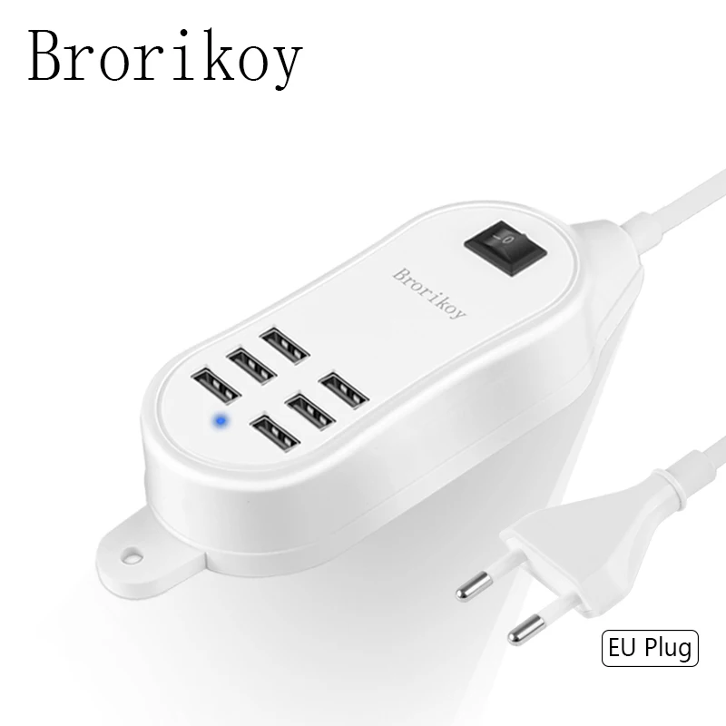 

6 Ports USB Charger Dock Fast Charging for iPhone X iPad Samsung 8 9 Xiaomi Adapter Universal Type-C Micro Mobile Phone Chargers