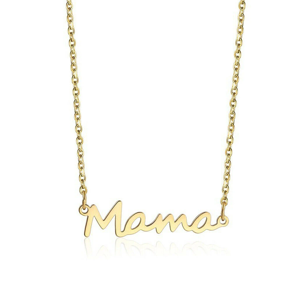 Collar con colgante de letra mamá, regalo amor dorado para mamá, madre mami para el día de la regalos de cumpleaños para la familia|Collares colgantes| - AliExpress