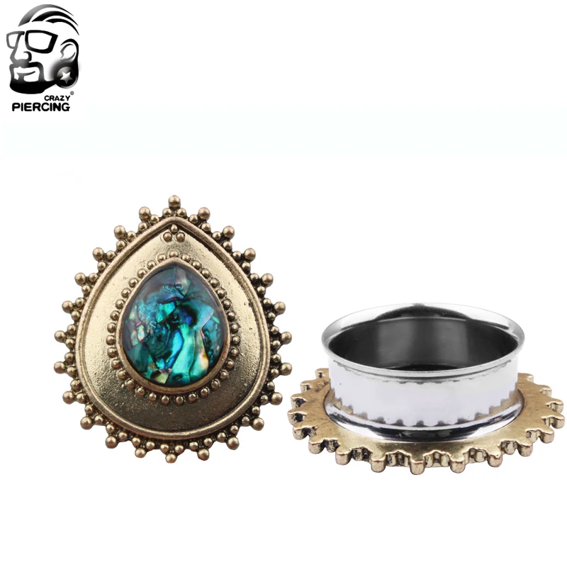 

2018 New Arrival 1 Pair Stainless Steel Saddle ear plug Design Saddle Ear Plug Tunnel Jewelry Body Piercing 10-25mm Choose