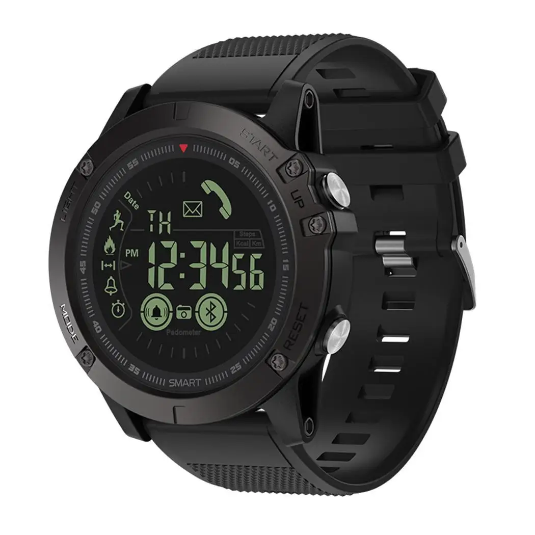 Multi-function Waterproof Bluetooth Smart Sports Watch Round IP67 For IOS 610 mAh and 2.6cm/1.0inch Android