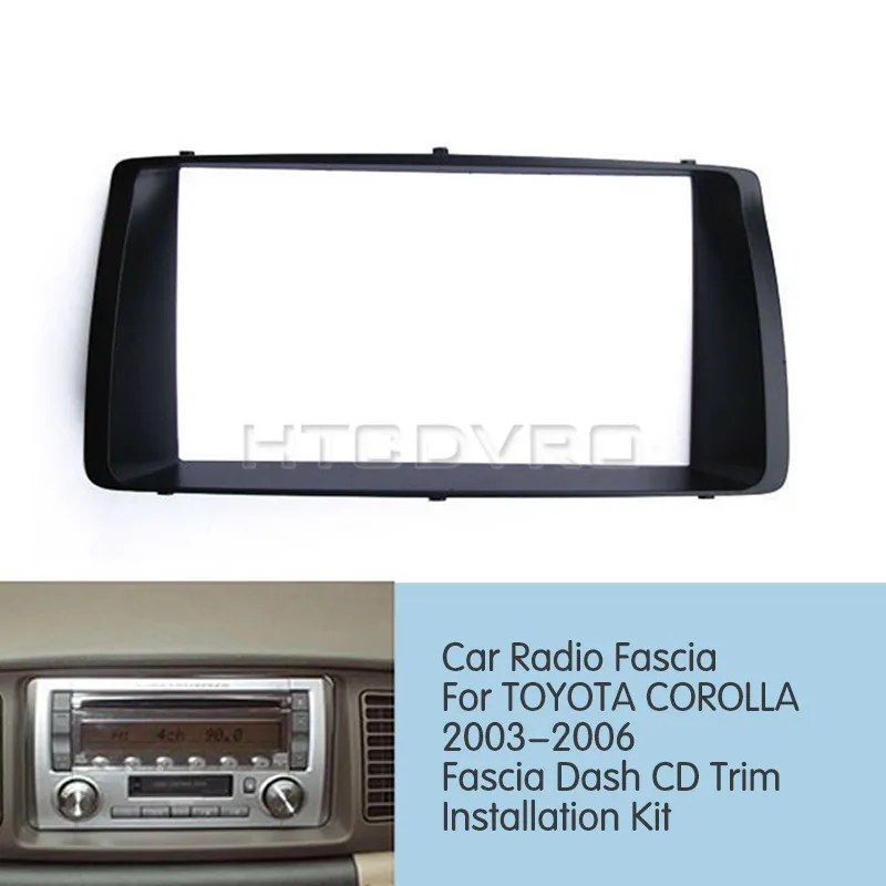 

YMODVHT 178x100mm Car Radio Fascia for Toyota Corolla 2003 2004 2005 2006 Stereo Panel Dash Mount Trim Installation Kit Frame