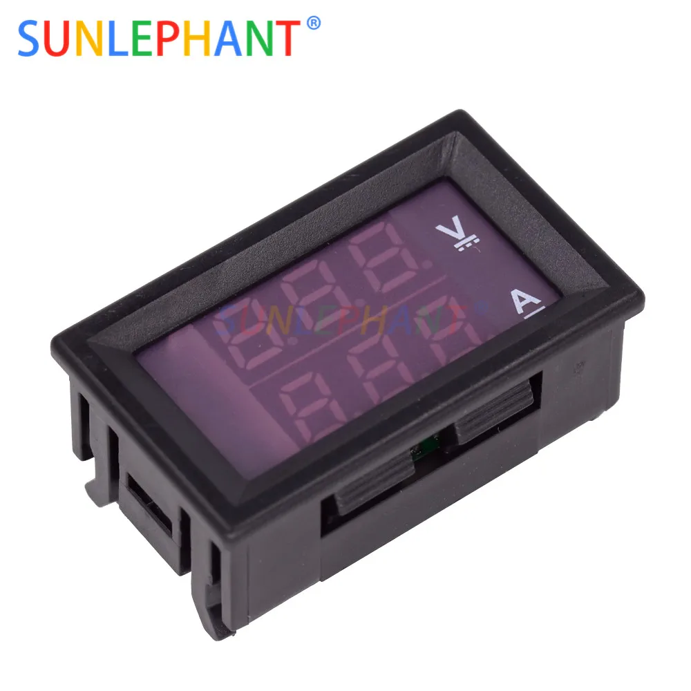 

Mini Digital Voltmeter Ammeter DC 100V 10A Panel Amp Volt Voltage Current Meter Tester 0.28" Blue Red Dual LED Display