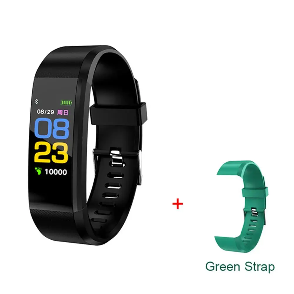 Black add Gree Strap 696 115 плюс смарт-браслет монитор сна Женский Смарт-Браслет t IP67 водонепроницаемый спортивный Дата напоминание для Android IOS passomete - Цвет: Black add Gree Strap