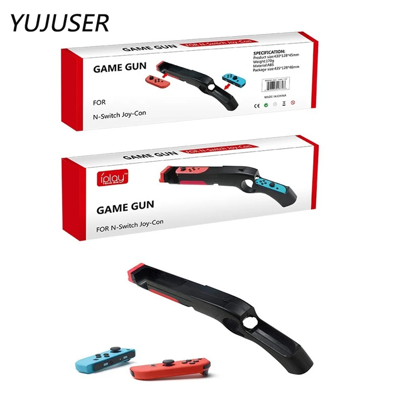 

YUJUSER 1 X Game Gun Compatible with Nintend Switch JoyCon Work for Wolfenstein 2 The New Colossus Sense Shooting Gun for NS