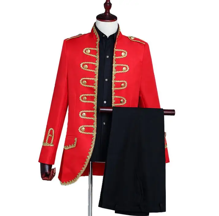 

Male Palace Set Europe Style Shoot Swallowtail Suits Prince Dance Performance Jacket+Pants