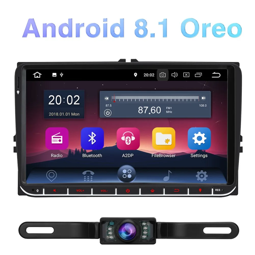 Discount Pumpkin 2din 9"Android 8.1 Car GPS Navigation Stereo Radio No DVD Player For Skoda/Seat/Volkswagen/VW/Passat /POLO/GOLF 5 6 0