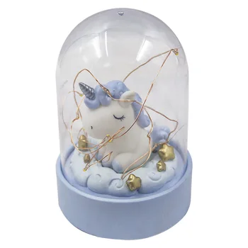 

Cartoon Unicorn Glass Cover Star Light Decoration Creative Crafts Gift Home Decoration Accessories Modern Night Light Home Decor