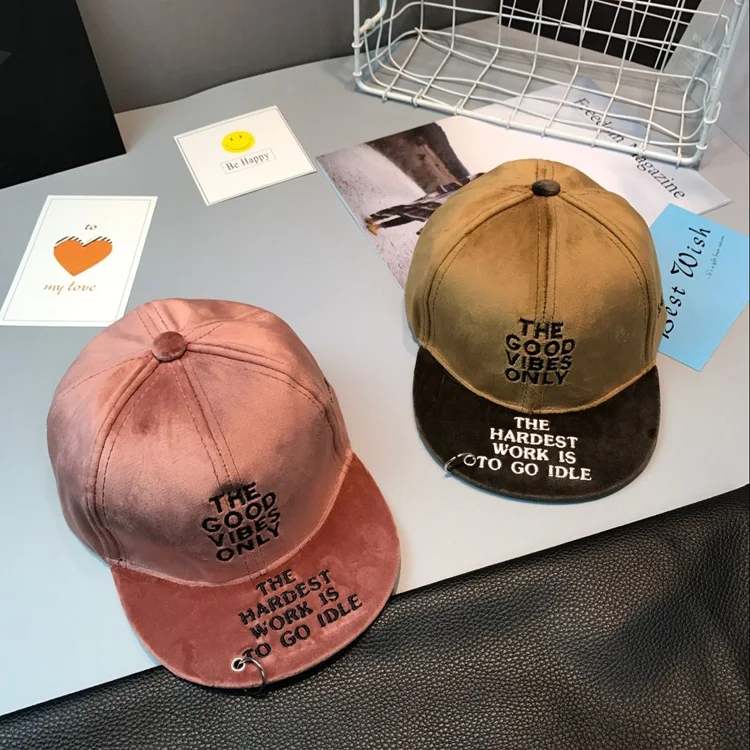 

10pcs/lot 0178-bo960 winter velvet letters embroidery circular ring kids cap children baseball hat leisure cap wholesale