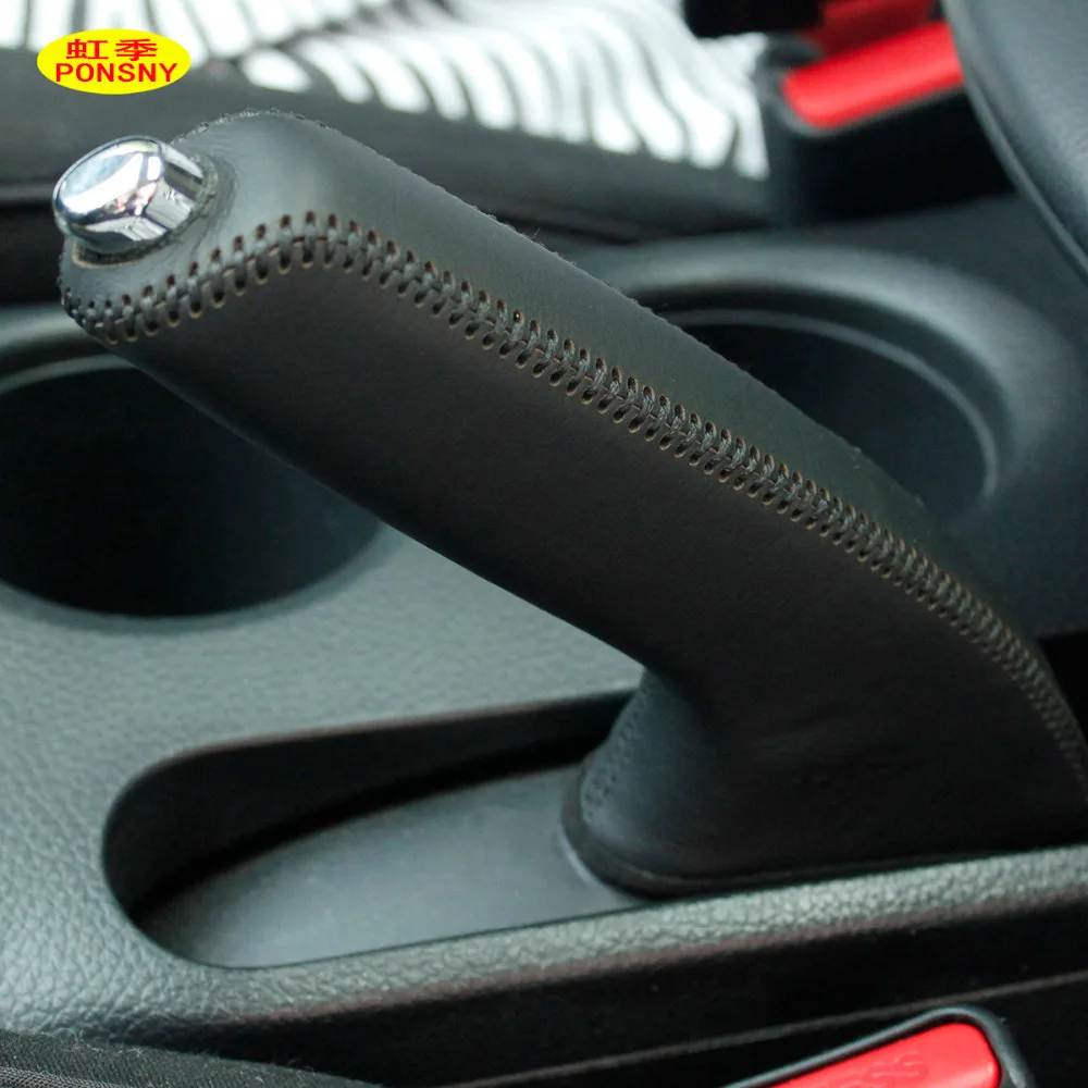 Car Handbrake Covers Case for Nissan TIIDA 2011 Auto Handbrake Grips Genuine Leather Cover