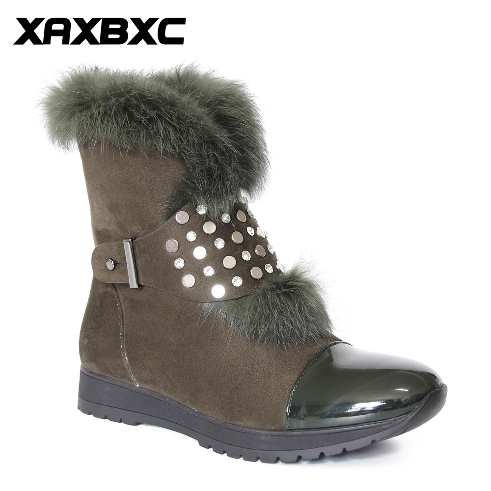 

XAXBXC Retro British Style Leather Oxfords Warm Boots Short Boots Women Shoes Rivet Round Toe Handmade Casual Lady Shoes