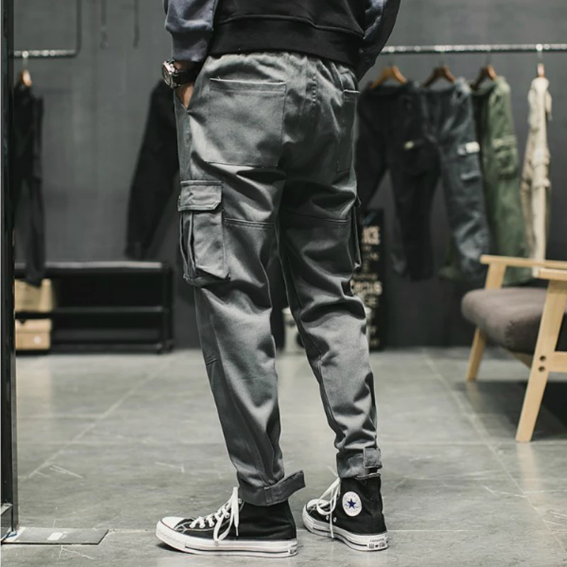 High Street  Men Clothes 2019 Joogers Pants Pockets Spring Autmn Cotton Sweatpants Korean Streetwear Mens Pants Fashions Men
