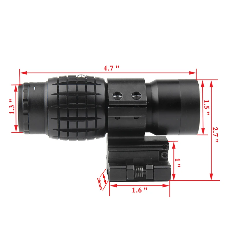 Тактический 3X30 мм Лупа Оптический прицел подходит для Aimpoint прицел с откидной в сторону Пикатинни Вивер рейку 6-67