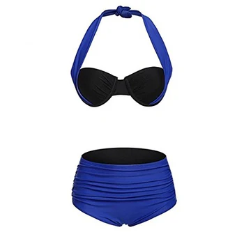 

Womens 2PCS Bandage Unremovable Padded Bikini Set Bathing Suit
